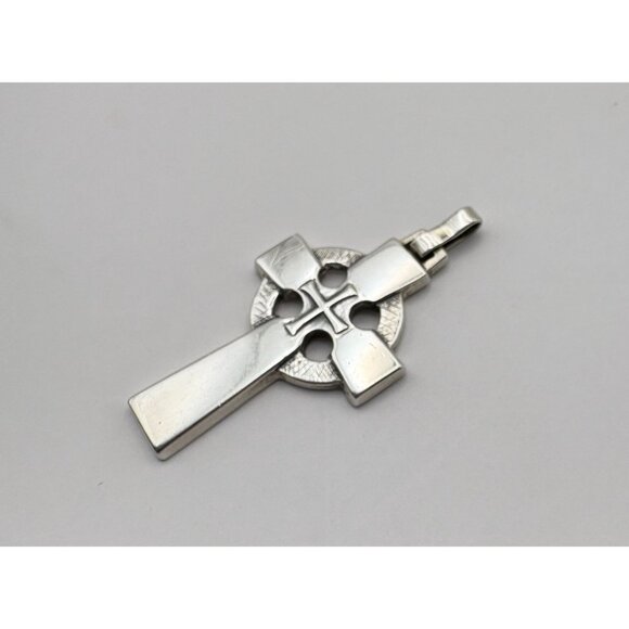 James Avery Silver Celtic Cross Pendant Retired Religious Cross Center - Picture 6 of 9
